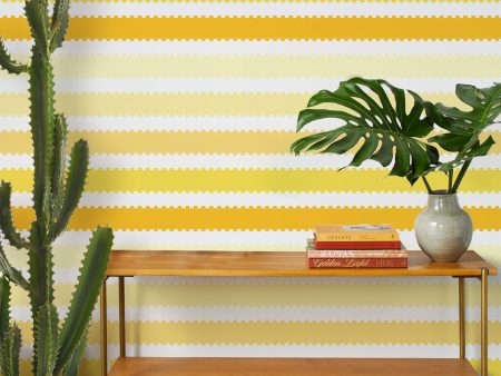 Allan Stripe  Wallpaper by Barbie™ - Gold   Yellow Online Hot Sale