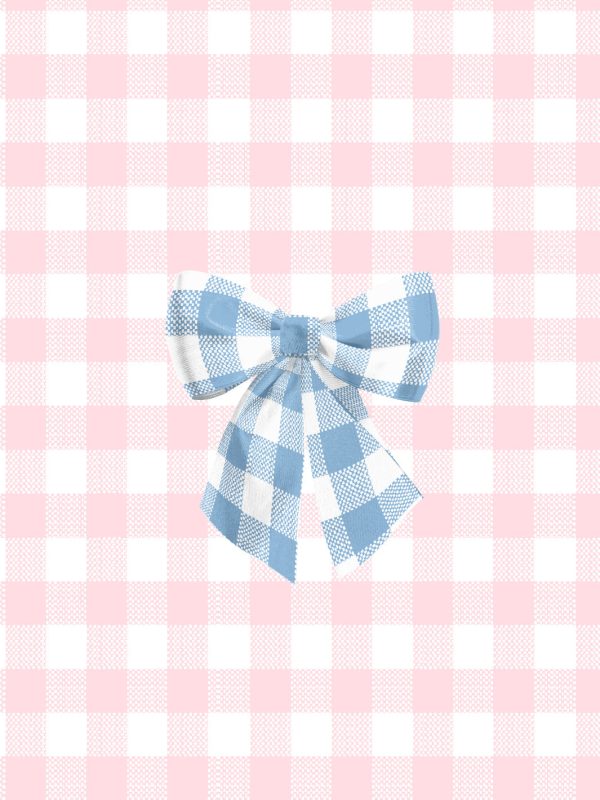 Barbie™ Gingham Bow  Wallpaper by Barbie™ - Cornflower on Ballet Slipper Cheap