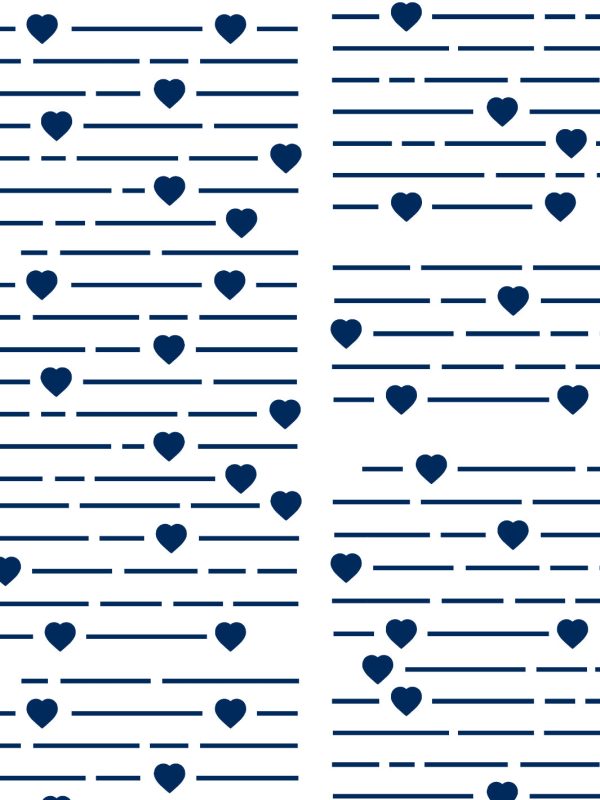 Barbie™ Hearts Print  Wallpaper by Barbie™ - Navy Online Sale