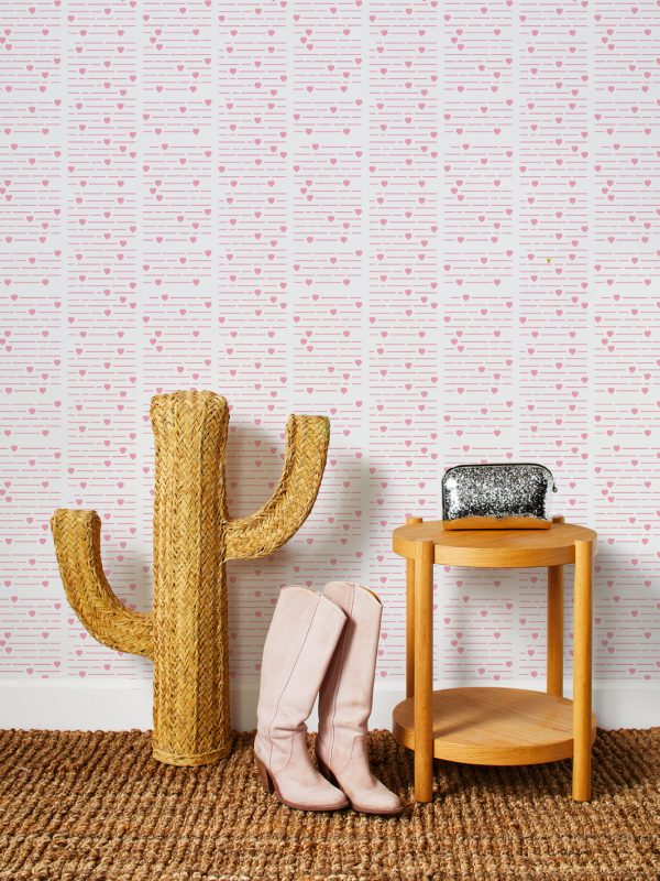 Barbie™ Hearts Print  Wallpaper by Barbie™ - Bubblegum For Cheap