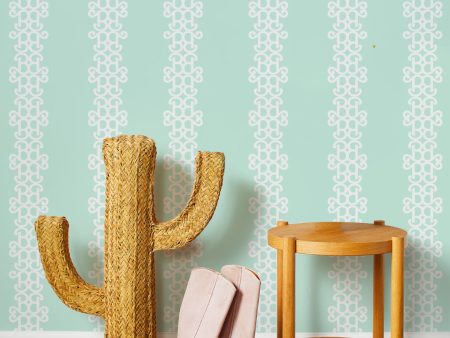 Barbie™ Lace Stripe  Wallpaper by Barbie™ - Mint Sale