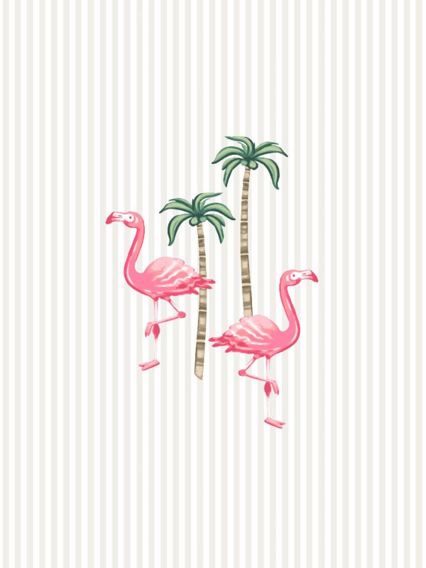 Barbie™ Land Flamingo Pinstripe  Wallpaper by Barbie™ - Sand For Discount