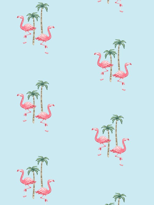 Barbie™ Land Flamingo Palm  Wallpaper by Barbie™ - Sky Hot on Sale