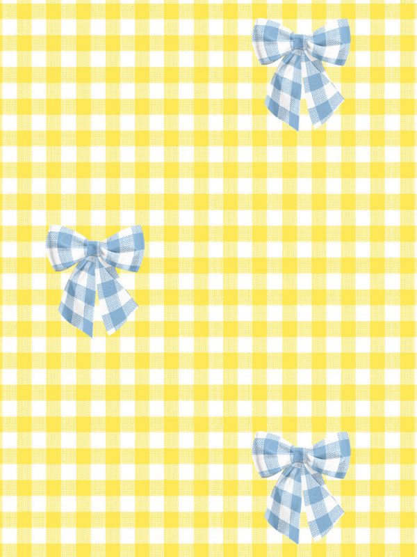 Barbie™ Gingham Bow  Wallpaper by Barbie™ - Cornflower on Yellow Supply