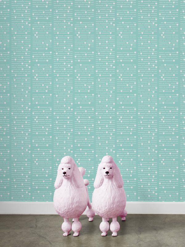 Barbie™ Hearts Print  Wallpaper by Barbie™ - Aqua Online now