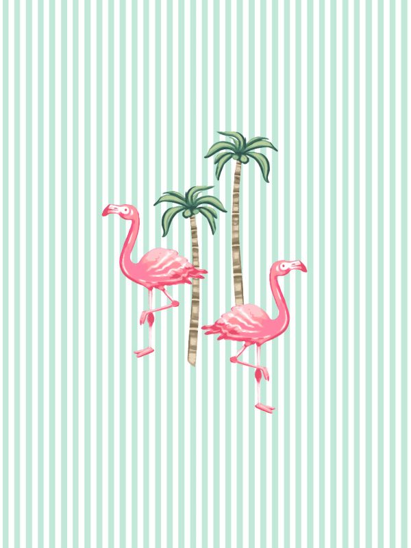 Barbie™ Land Flamingo Pinstripe  Wallpaper by Barbie™ - Mint Supply