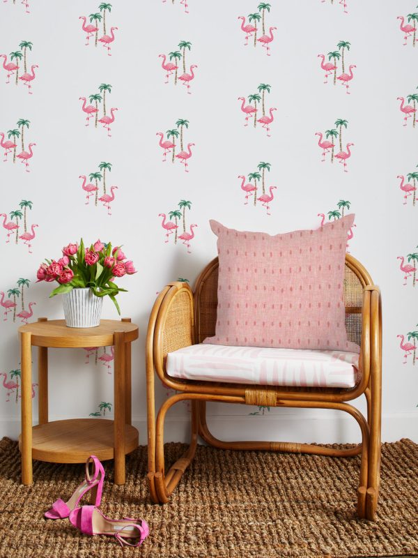 Barbie™ Land Flamingo Palm  Wallpaper by Barbie™ - Coral Online now