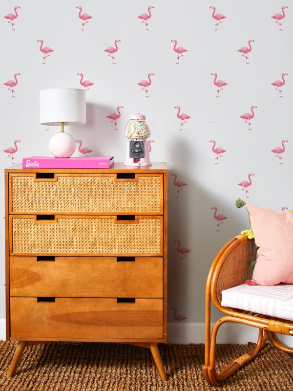 Barbie™ Land Flamingos  Wallpaper by Barbie™ - Coral Online Hot Sale