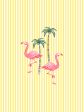 Barbie™ Land Flamingo Pinstripe  Wallpaper by Barbie™ - Yellow Online Hot Sale