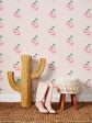 Barbie™ Land Flamingo Pinstripe  Wallpaper by Barbie™ - Peach Fashion