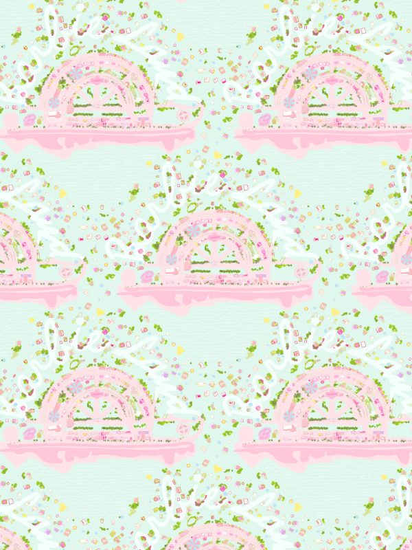 Barbie™ Land Aerial Map  Wallpaper by Barbie™ - Robin s Egg Cheap