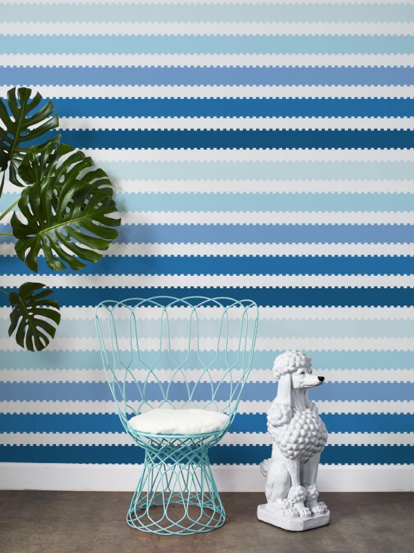 Allan Stripe  Wallpaper by Barbie™ - Blue   Sky Online now