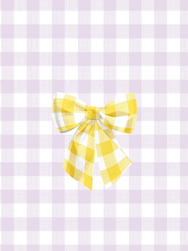 Barbie™ Gingham Bow  Wallpaper by Barbie™ - Daffodil on Lilac For Discount