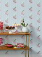 Barbie™ Land Flamingo Pinstripe  Wallpaper by Barbie™ - Blue For Discount