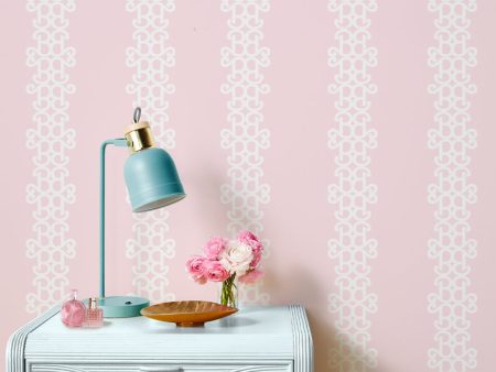 Barbie™ Lace Stripe  Wallpaper by Barbie™ - Pink Cheap