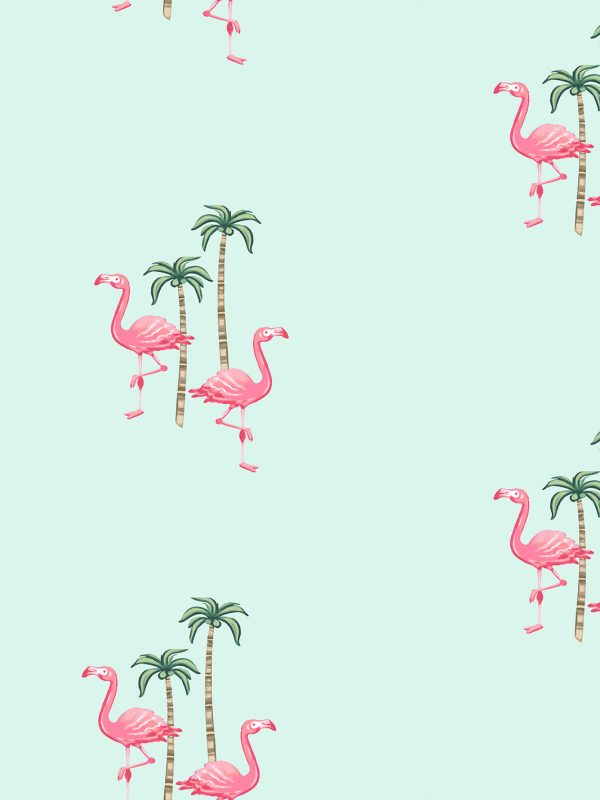 Barbie™ Land Flamingo Palm  Wallpaper by Barbie™ - Robin s Egg Sale