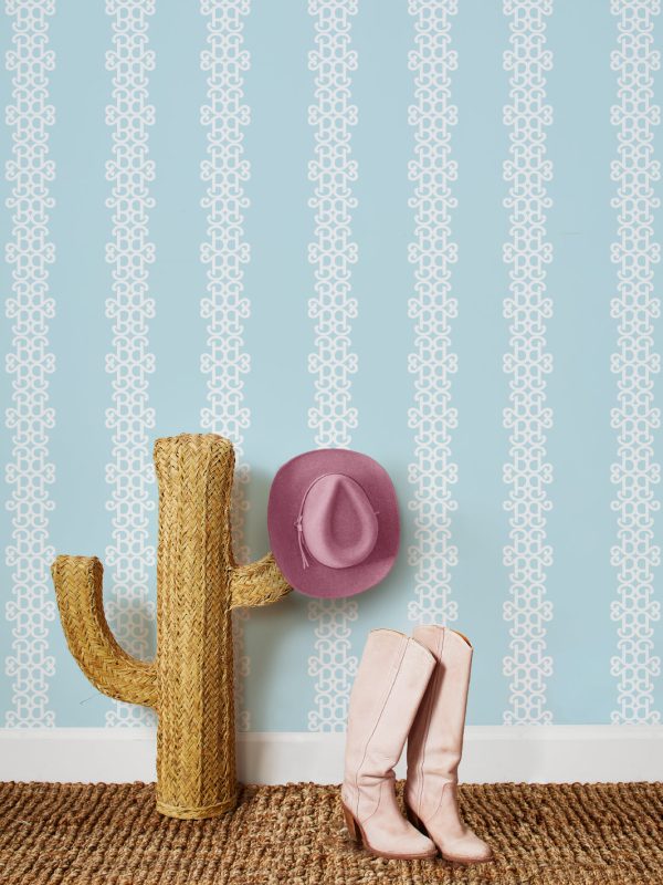 Barbie™ Lace Stripe  Wallpaper by Barbie™ - Sky on Sale