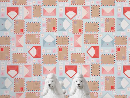 Barbie™ Land Post Office  Wallpaper by Barbie™ - Pale Blue Online Sale