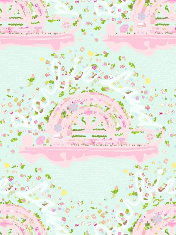 Barbie™ Land Aerial Map  Wallpaper by Barbie™ - Robin s Egg Cheap