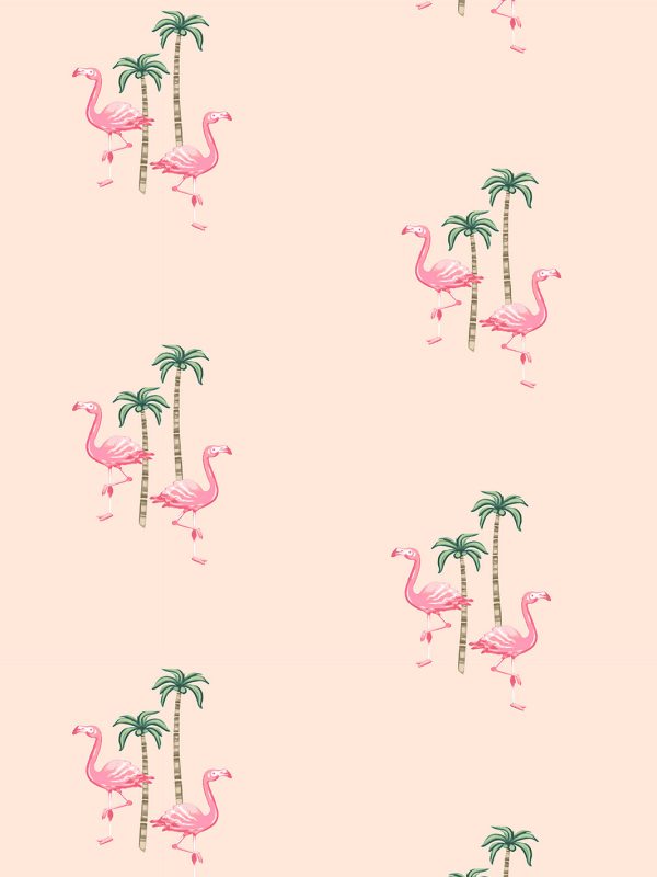 Barbie™ Land Flamingo Palm  Wallpaper by Barbie™ - Peach Sale