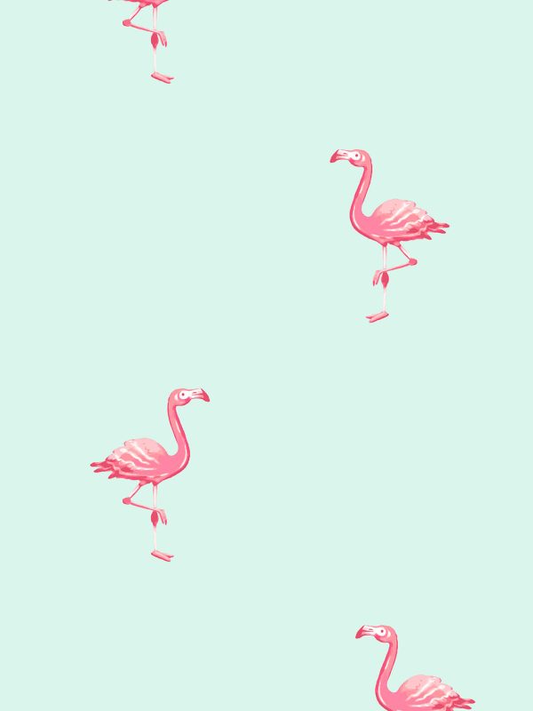 Barbie™ Land Flamingos  Wallpaper by Barbie™ - Robin s Egg For Sale