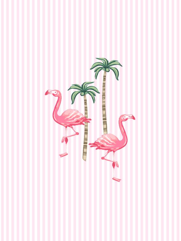 Barbie™ Land Flamingo Pinstripe  Wallpaper by Barbie™ - Pink Discount