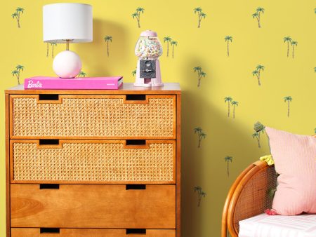 Barbie™ Land Palm  Wallpaper by Barbie™ - Yellow Hot on Sale