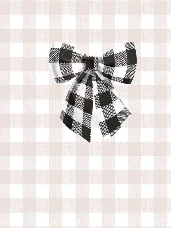 Barbie™ Gingham Bow  Wallpaper by Barbie™ - Black on Oyster Online now