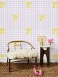 Barbie™ Gingham Bow  Wallpaper by Barbie™ - Daffodil on Lilac For Discount