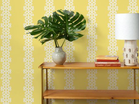 Barbie™ Lace Stripe  Wallpaper by Barbie™ - Yellow Sale