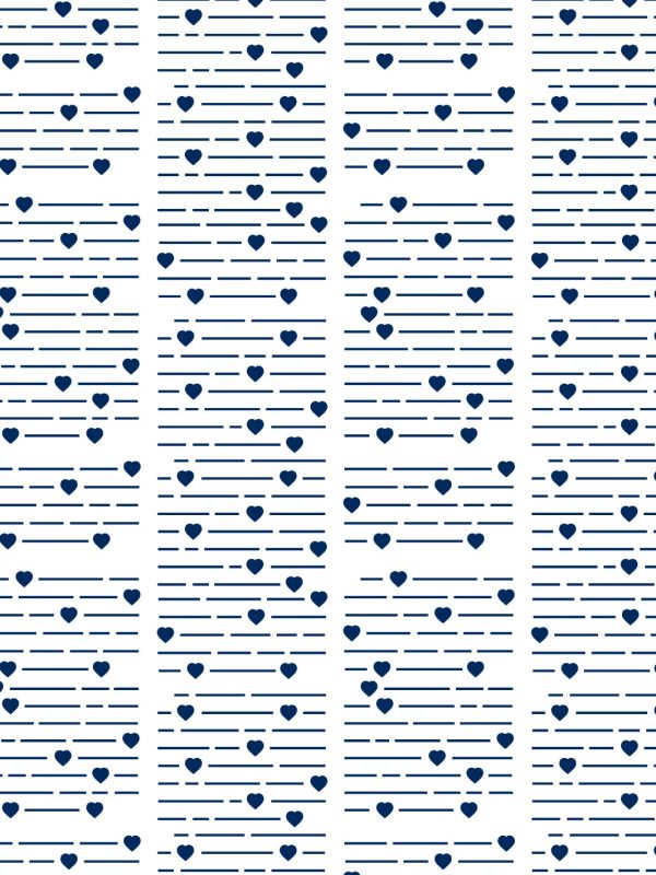 Barbie™ Hearts Print  Wallpaper by Barbie™ - Navy Online Sale