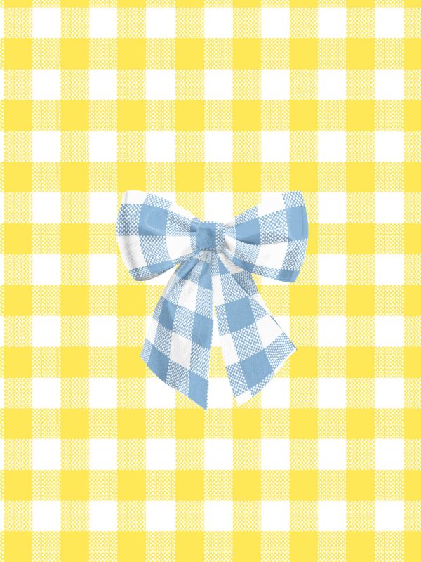 Barbie™ Gingham Bow  Wallpaper by Barbie™ - Cornflower on Yellow Supply