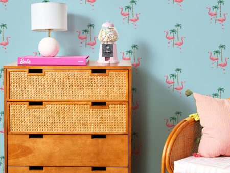 Barbie™ Land Flamingo Palm  Wallpaper by Barbie™ - Sky Hot on Sale