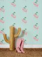 Barbie™ Land Flamingo Pinstripe  Wallpaper by Barbie™ - Mint Supply