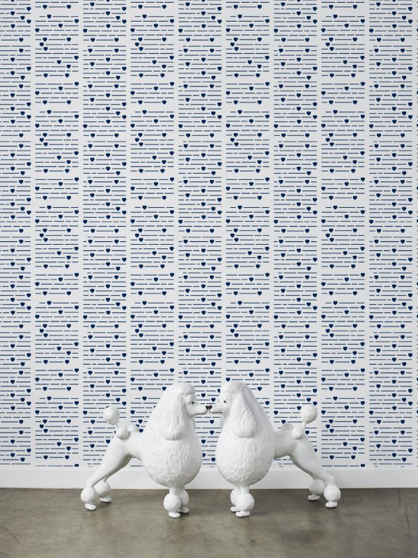 Barbie™ Hearts Print  Wallpaper by Barbie™ - Navy Online Sale