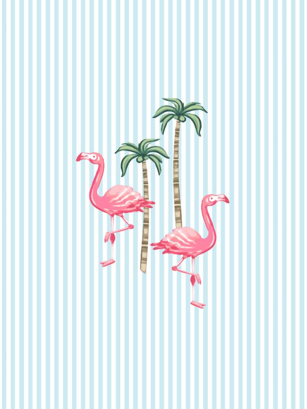 Barbie™ Land Flamingo Pinstripe  Wallpaper by Barbie™ - Blue For Discount