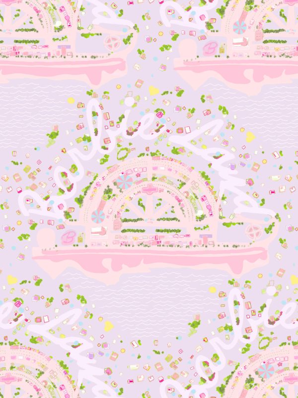 Barbie™ Land Aerial Map  Wallpaper by Barbie™ - Lavender Cheap