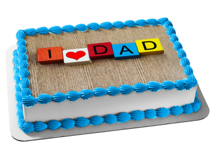 I Love Dad Kid s Blocks Edible Cake Topper Image ABPID54054 Supply