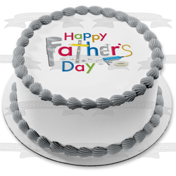 Happy Father s Day Assorted Tools Edible Cake Topper Image ABPID54047 Hot on Sale