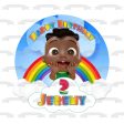 Cocomelon Cody Rainbow Clouds Happy Birthday Your Personalized Name Edible Cake Topper Image ABPID54031 Cheap