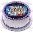 Bluey Cast Happy Birthday Banner Bandit Chilli Mrs. Retreiver Aunt Trixie Heeler Edible Cake Topper Image ABPID54026 on Sale