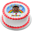 Cocomelon Cody Rainbow Clouds Happy Birthday Your Personalized Name Edible Cake Topper Image ABPID54031 Cheap