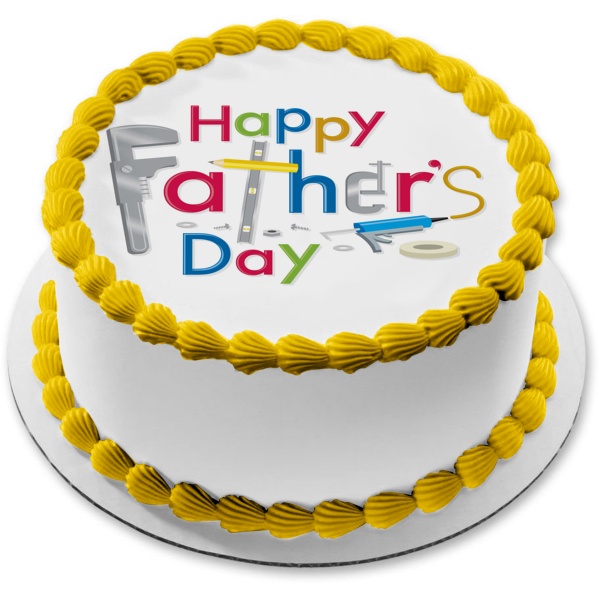 Happy Father s Day Assorted Tools Edible Cake Topper Image ABPID54047 Hot on Sale