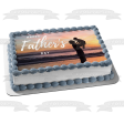 Happy Father s Day Father and Baby Silhouette Ocean Background Edible Cake Topper Image ABPID54037 Online now