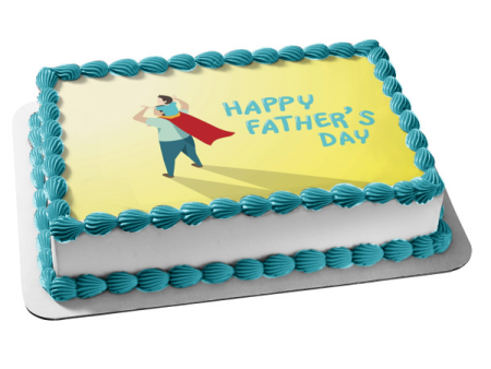 Happy Father s Day Father and Son Super Hero Cape Edible Cake Topper Image ABPID54039 Online Sale