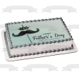 Happy Father s Day Best Dad In the World Mustache Crown Edible Cake Topper Image ABPID54034 Discount