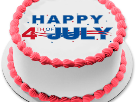 Happy 4th of July Independence Day Stars Edible Cake Topper Image ABPID54060 Online