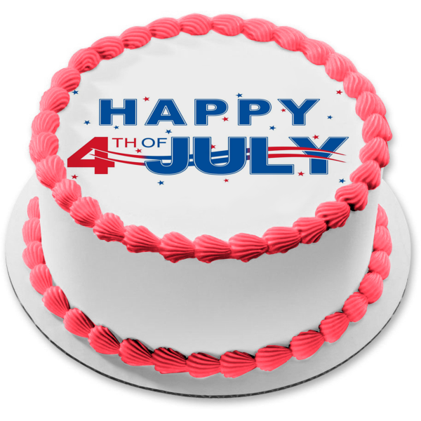 Happy 4th of July Independence Day Stars Edible Cake Topper Image ABPID54060 Online