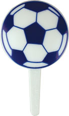 Blue and White Soccer Ball Cupcake Picks (12ct) Online