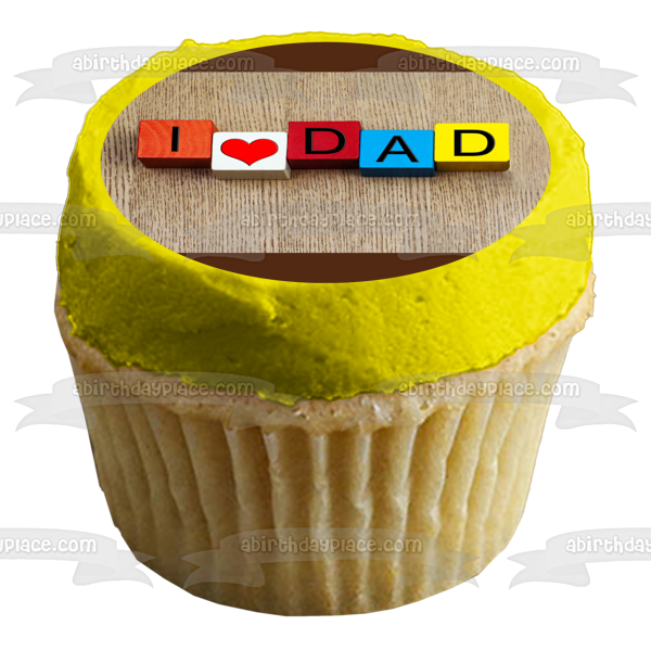 I Love Dad Kid s Blocks Edible Cake Topper Image ABPID54054 Supply